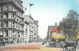 HARTFORD, CT Main Street Scene Looking North ca 1910s Vintage Postcard