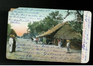 1907 Cautla  Mexico Postcard Cover Chozas de los Inigenas native people's huts