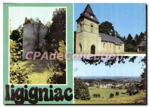 Postcard Modern Ruins Ligigniac Du Chateau L'Eglise Vue Generale