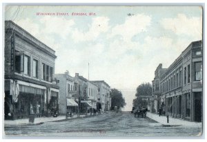 1909 Wisconsin Street Dirt Road Horse Carriage Kenosha Wisconsin WI Postcard