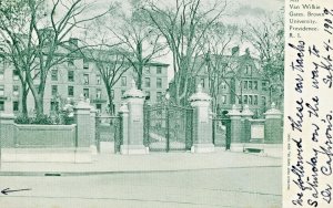 Postcard Early View of Van Wilkes Gate at Brown University, Providence, RI.  K3