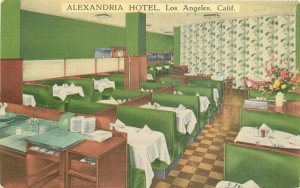 Alexandria Hotel roadside Los Angeles California Associated 1930s Postcard 8922