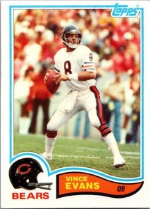 1982 Topps Football Card Vince Evans Chicago Bears sk8620