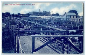 c1910 Stock Yards Packing Houses Exterior Farm Wichita Kansas Vintage Postcard