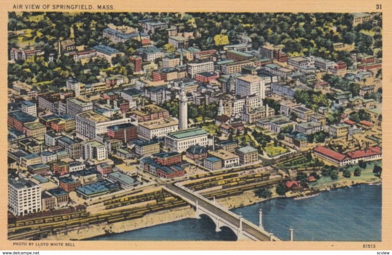 SPRINGFIELD, Massachusetts, 1930-40s; Air View of City