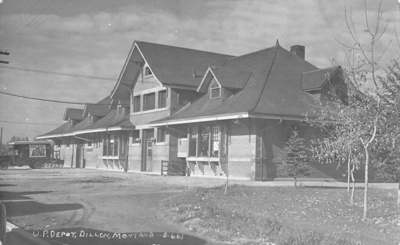 Dillon Montana UP Depot Real Photo Antique Postcard K63077