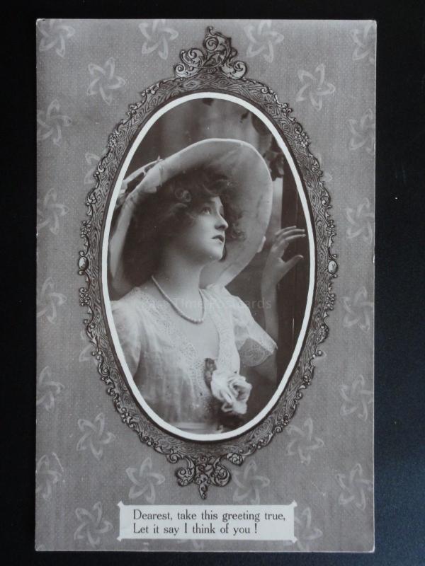 Greeting: Dearest, take this greeting true, Let it say I THINK OF YOU c1910 RP