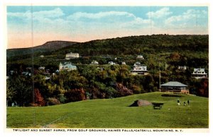 New York Haines Falls , Twilight and Sunset Parks, from Golf Grounds