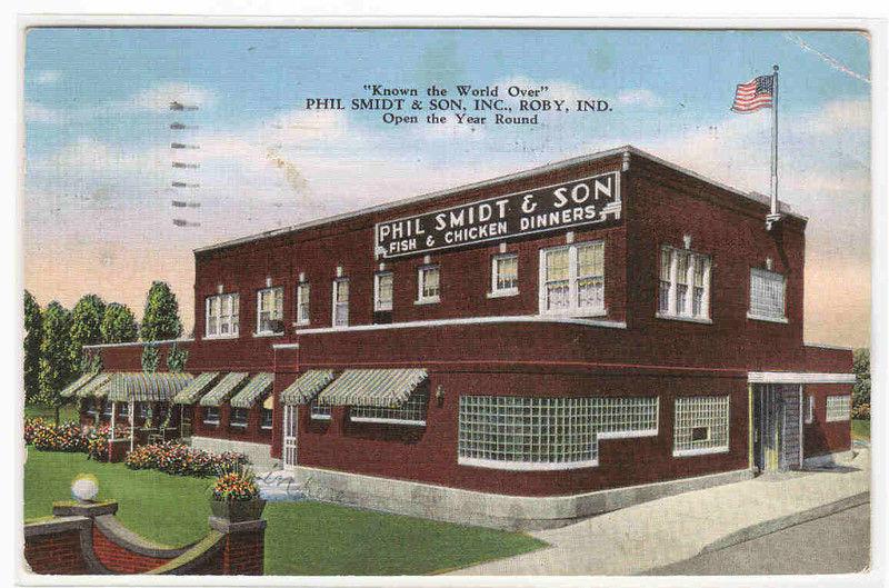 Smidt & Son Restaurant Roby Indiana 1941 linen postcard