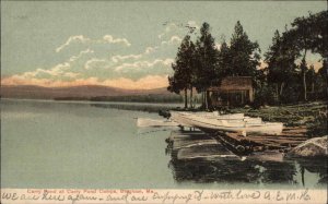 BINGHAM ME Carry Pond Camps CANOES Camp Scene c1910 Postcard