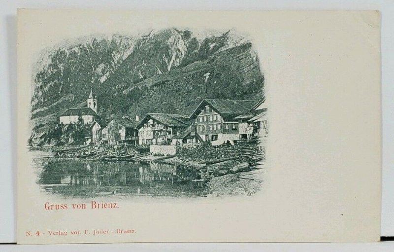 Brienz Switzerland Greetings c1899 Postcard G4