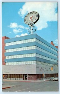 BILLINGS, Montana MT ~ Clock SECURITY TRUST & SAVINGS BANK 1950s Cars Postcard