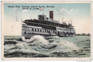 Rapids King Cruise Ship, Shooting Lachine Rapids, Montreal, Canada, 1925 PU