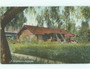 Divided-Back BUNGALOW HOME Postmarked Los Angeles California CA W6012