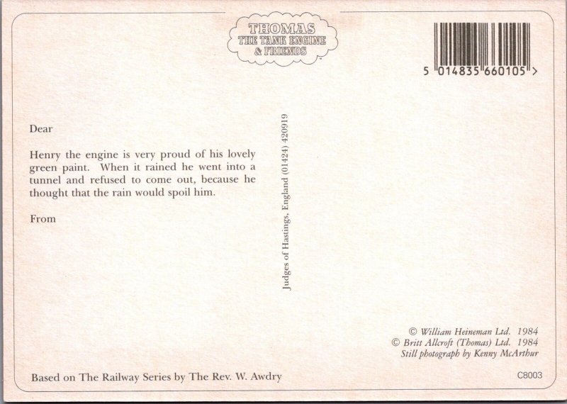 Children's TV Postcard - Thomas The Tank Engine and Friends Animation RR17016