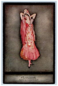 Carmencita Early Victorian Jennie Harbour Oilette De Luxe Tuck's Postcard