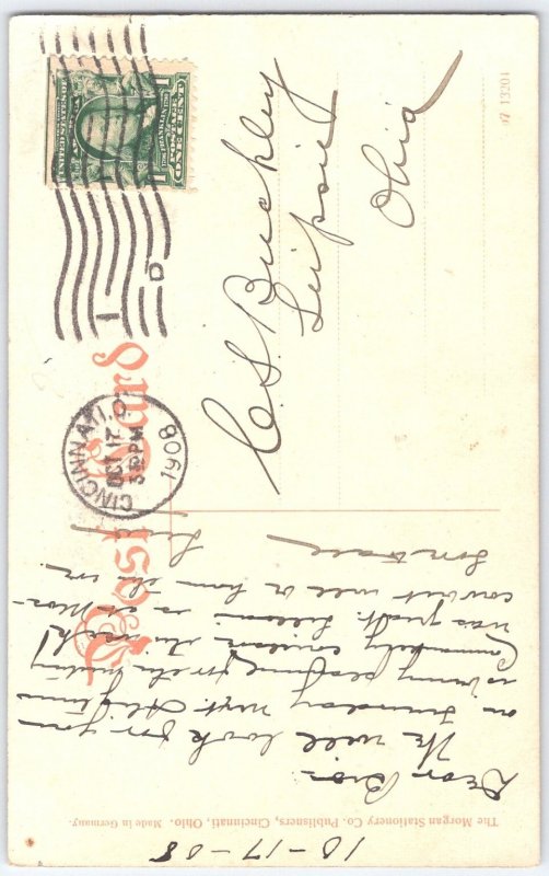 1908 Union Trust Building Cincinnati OH Postcard, Morgan Stationery, Germany