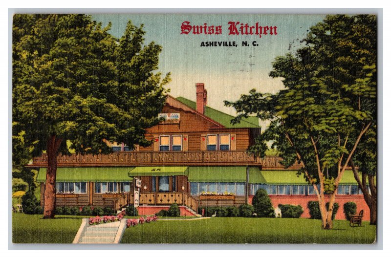 c1956 Postcard Swiss Kitchen Asheville North Carolina Vintage Standard View Card