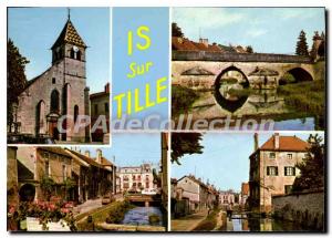 Postcard Modern IS-sur-TILLE Church Bridge