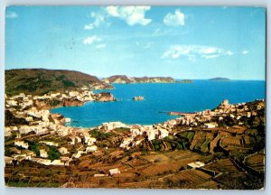 Lazio Italy Postcard Panorama General View of Ponza c1950's Posted Vintage