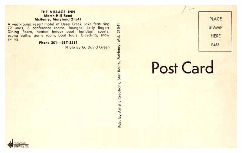 Postcard RESORT SCENE Mchenry Maryland MD AQ1654