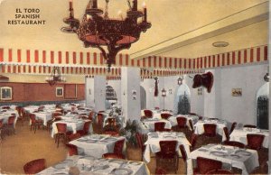 Washington DC El Toro Spanish Restaurant Dining Room Vintage Postcard AA20255