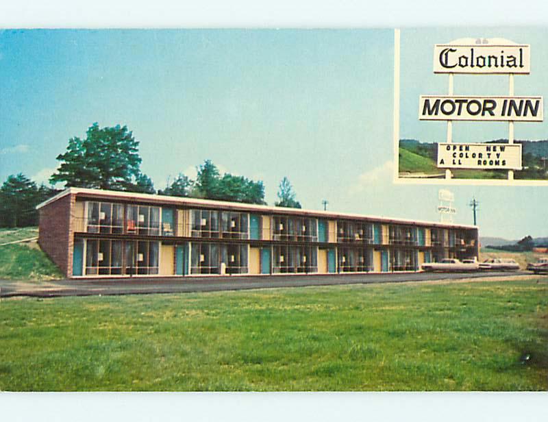 Unused Pre-1980 OLD CARS & COLONIAL MOTOR INN MOTEL Lake City Tennessee TN s4127