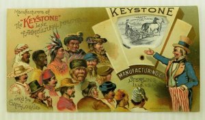 1880's-90's Mechanical Keystone Mfg. Card Agricultural Implements Uncle Sam 7J