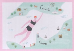 Gertrude Ederle Olympics Swimmer 1st Woman To Swim English Channel Postcard