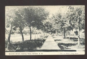 BRITTON SOUTH DAKOTA SD SEVENTH STREET SCENE VINTAGE POSTCARD 1913