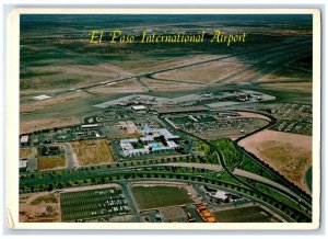 c1920's El Paso International Airport Aerial View Runway Buildings TX Postcard