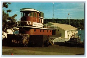 c1960 Tugboat Inn Restaurant Lounge Boothbay Harbor Maine ME Vintage Postcard