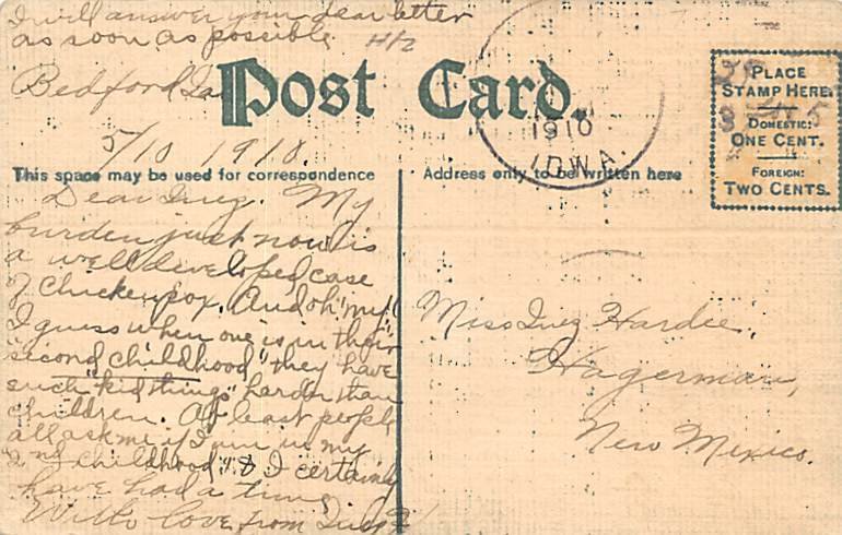 Bear Your Burdens Bear 1910, missing stamp 