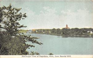 Napoleon Ohio~Bird's Eye View Overlooking River~1912 Postcard