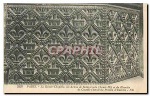 Old Postcard Paris La Sainte Chapelle Arms St. Louis and Blanche of Castile d...