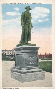 Charlestown MA Massachusetts Colonel William Prescott Statue at Bunker Hill - WB