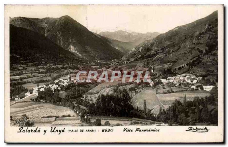 Postcard Old Spain Espana Spain Salardu there Unya Vista Panoramica