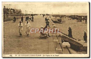 Old Postcard Le Touquet Paris Plage and La Digue Beach