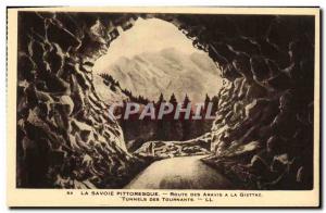 Old Postcard Savoy Picturesque Route des Aravis has Giettaz Tournants Tunnels