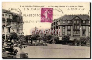 La Baule les Pins Old Postcard Place palms and lime trees & # 39avenue