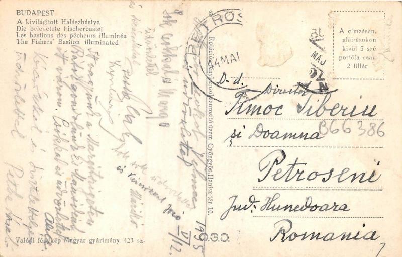 B66386 Hungary Budapest Fishers Bastion