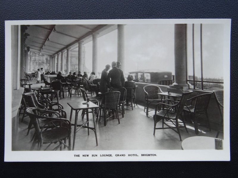 Sussex BRIGHTON The Grand Hotel THE NEW SUN LOUNGE (2) c1930's RP Postcard
