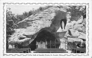 St. Joseph Ohio 1940 Postcard Our lady of Lourdes Grotto Hamilton County