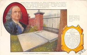 Benjamin Franklin's Grave at Philadelphia Famous People 1907 