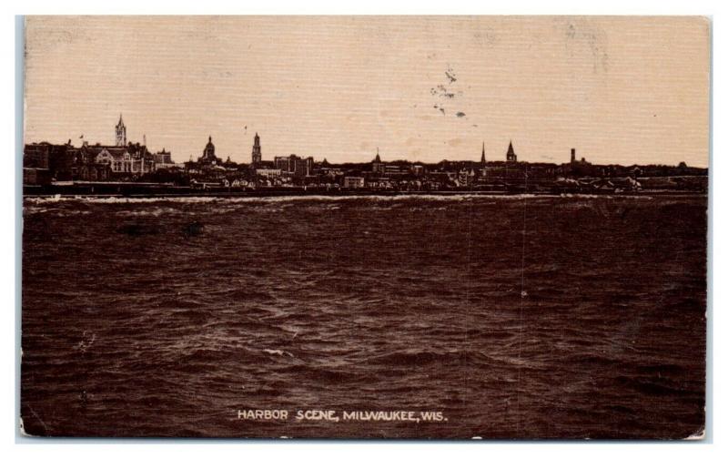 1910 Harbor Scene, Milwaukee, WI Postcard *5C