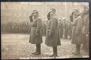 Mint Czechoslovakia Legion Real Picture Postcard RPPC Departure Of Prague