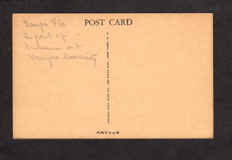 FL Museum Tampa University Indian Desoto Treaty Tree Florida Postcard
