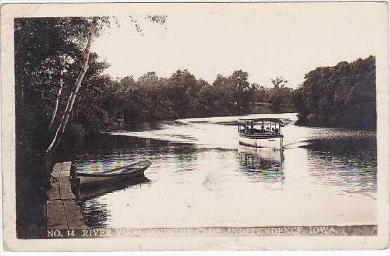 Iowa Independence Country Club River View 1911 Real Photo RPPC