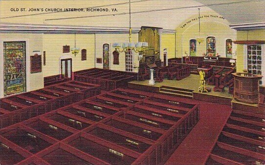 Old Saint Johns Church Interior Richmond Virginia 1945