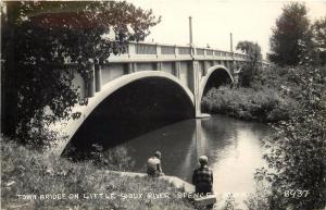 1940s RPPC Town Bridge on Little Sioux River, Spencer IA 8937 Clay Co. LL Cook